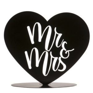 DEK SOGGETTO IN METALLO MR&MRS CUORE 15CM - immagine 1